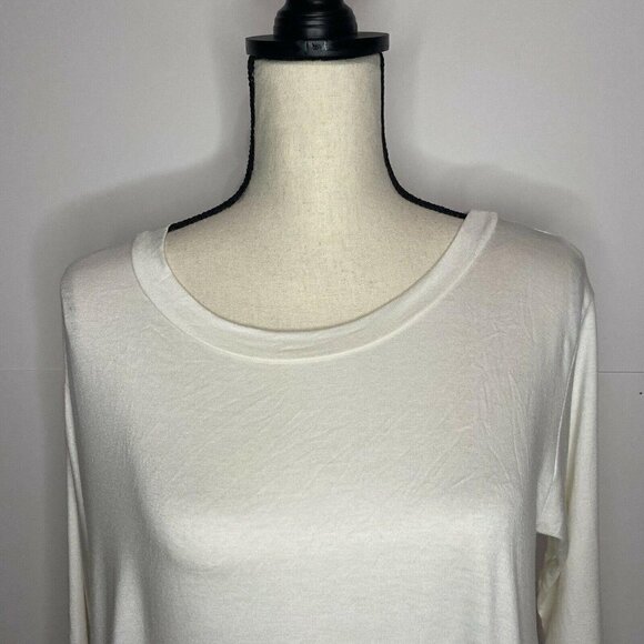 Entro Women’s Small Ivory Babydoll Ruffle Hem Top Rayon/Linen - Picture 2 of 6